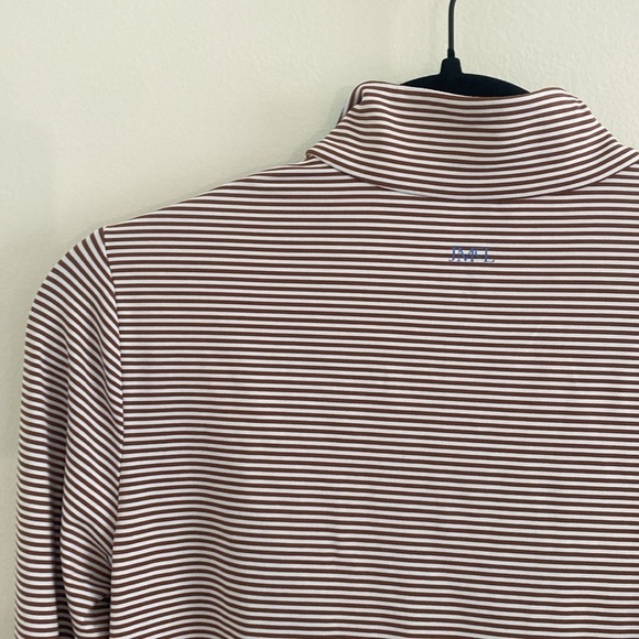 J.McLaughlin Ace Knit Stripe Print Quarter Zip Mock Neck Long Sleeve Pullover SM - Picture 6 of 7